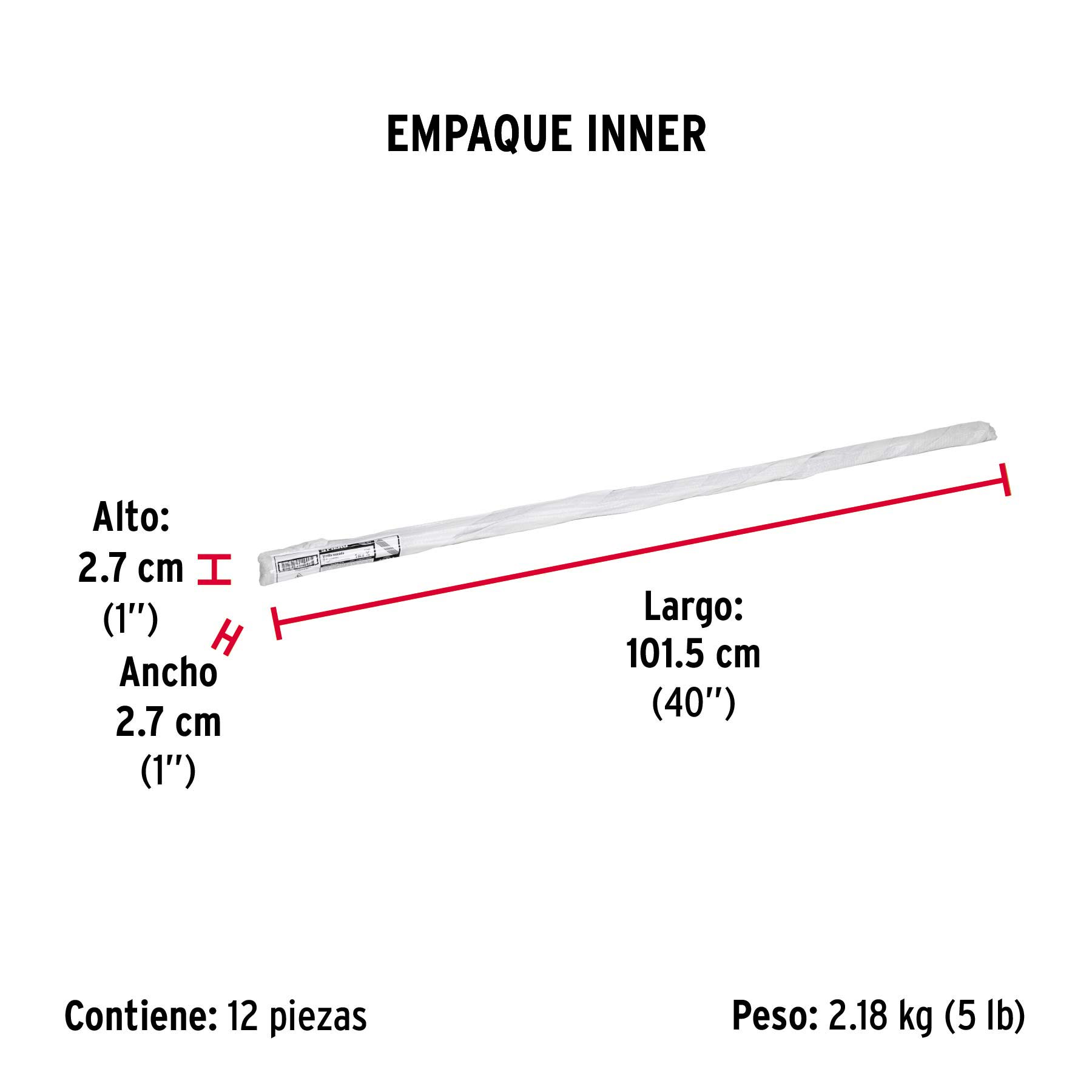 Varilla roscada de 1 m x 1/4", FIERO - Empaque