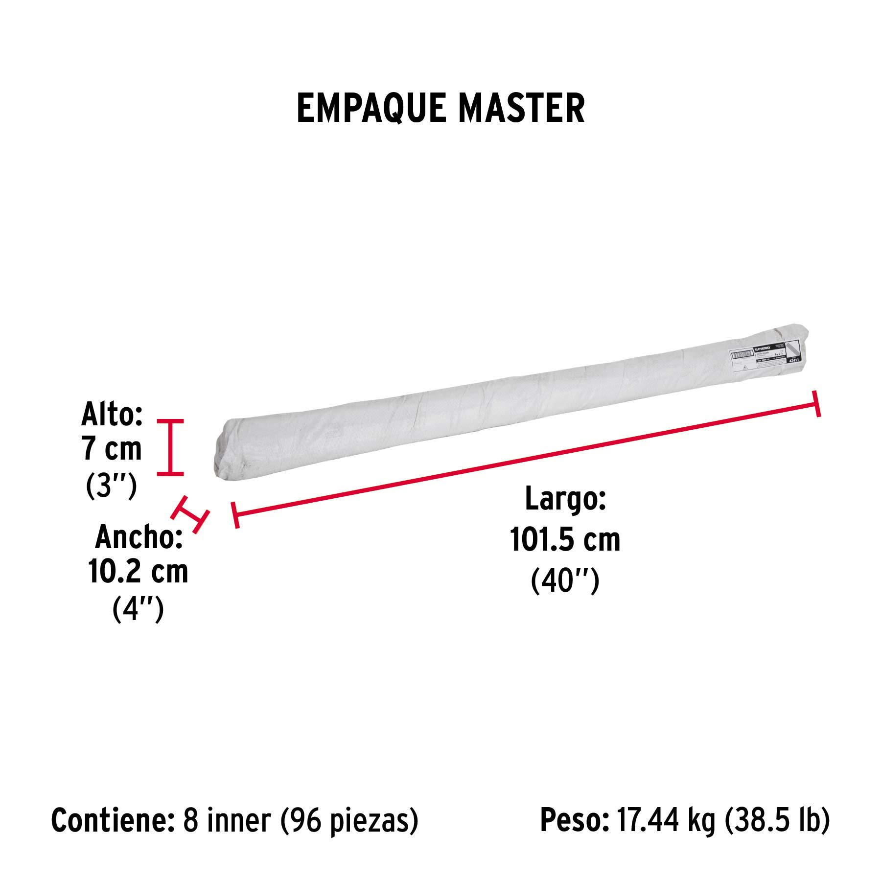 Varilla roscada de 1 m x 1/4", FIERO - Empaque