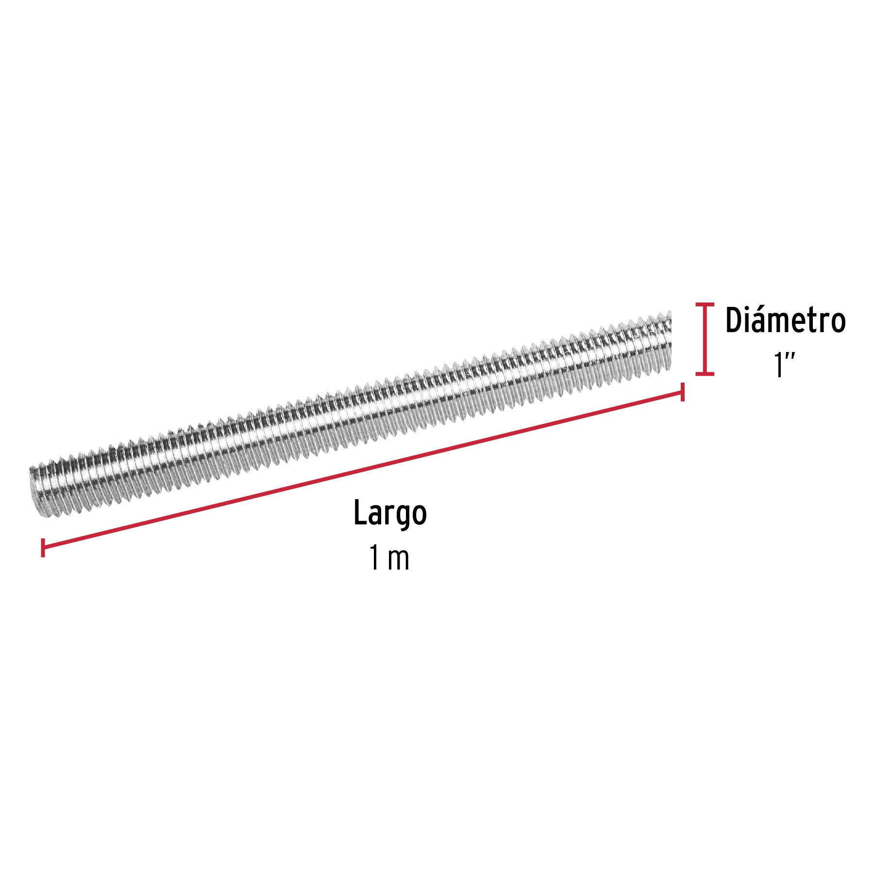Varilla roscada de 1 m x 1", FIERO