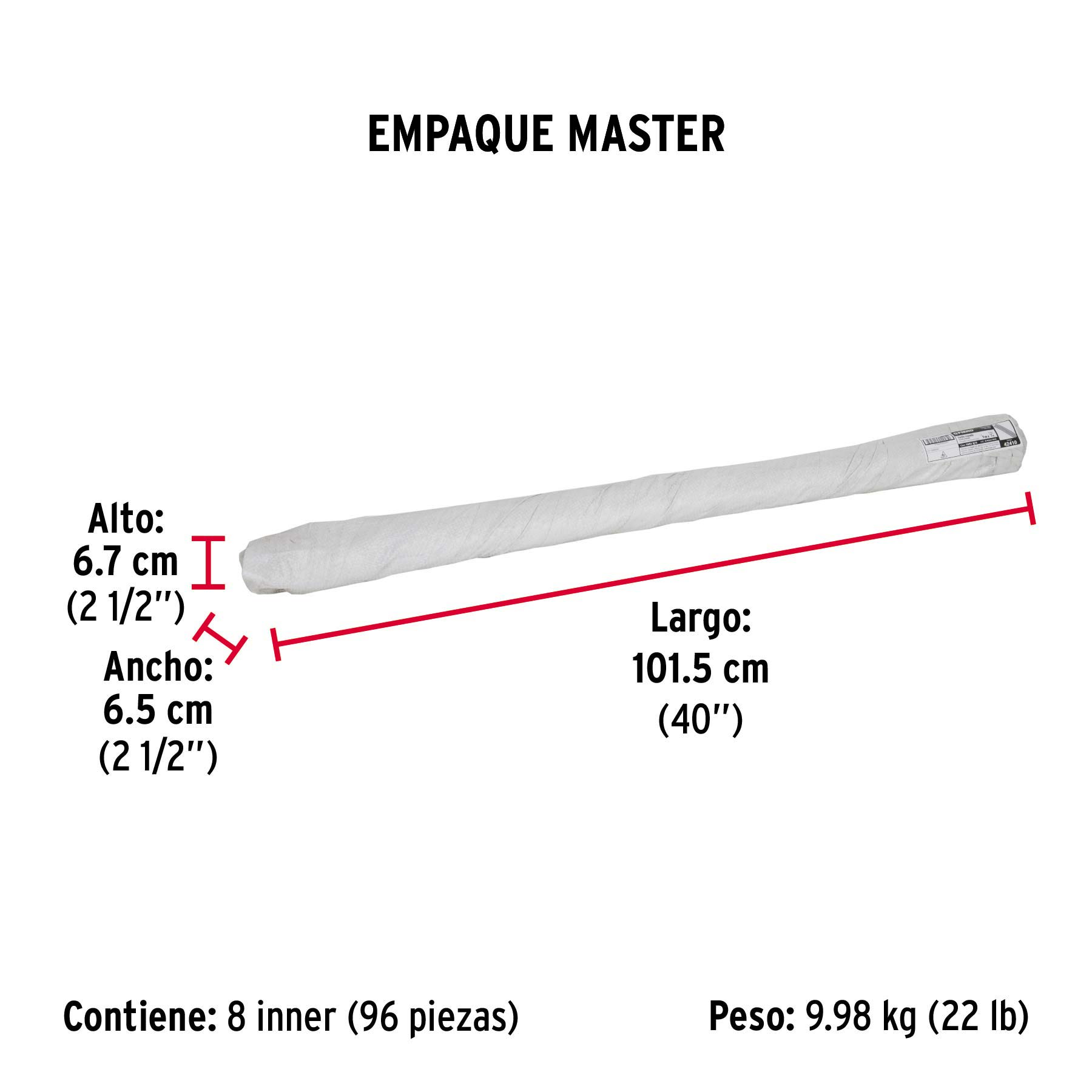 Varilla roscada de 1 m x 3/16", FIERO - Empaque