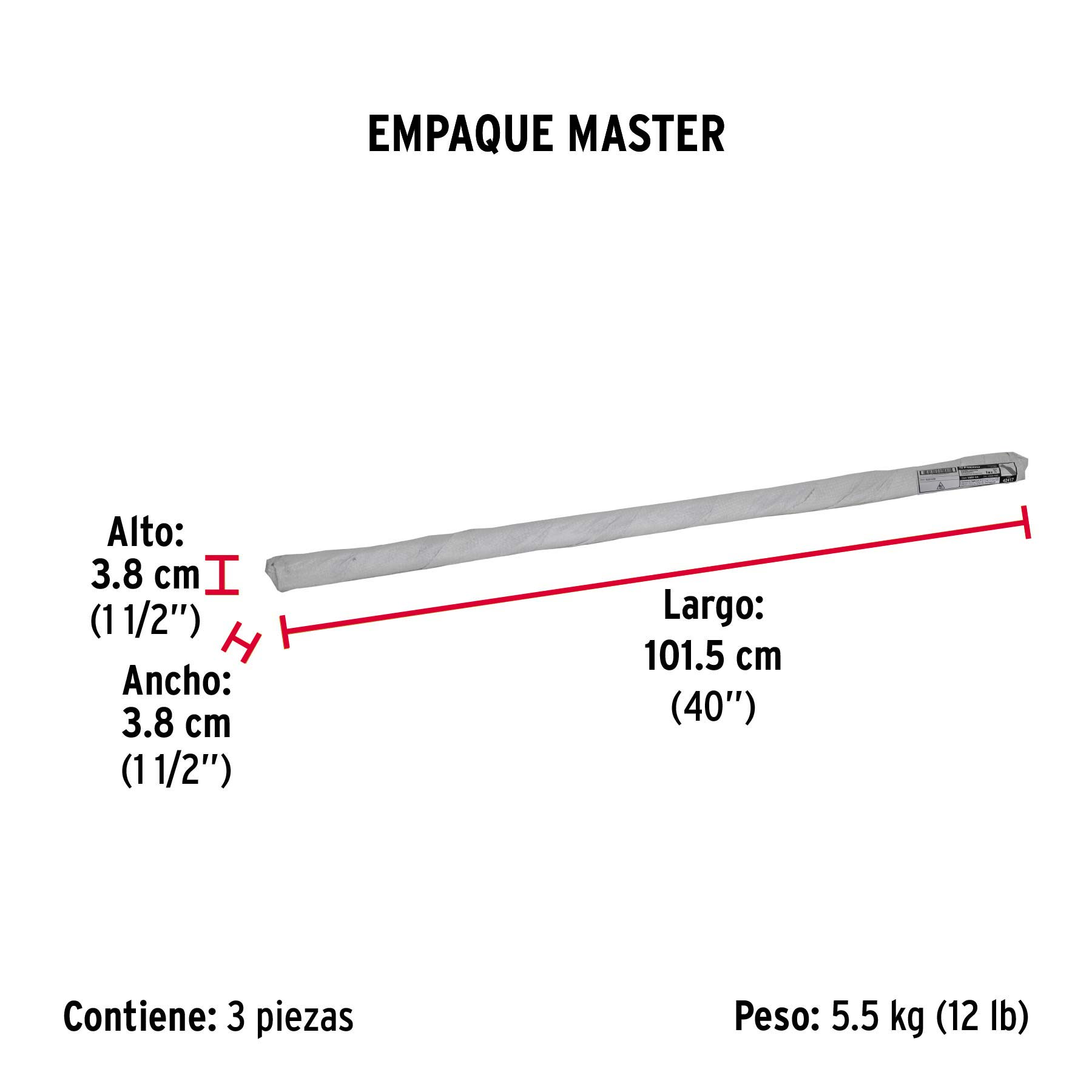 Varilla roscada de 1 m x 3/4", FIERO - Empaque