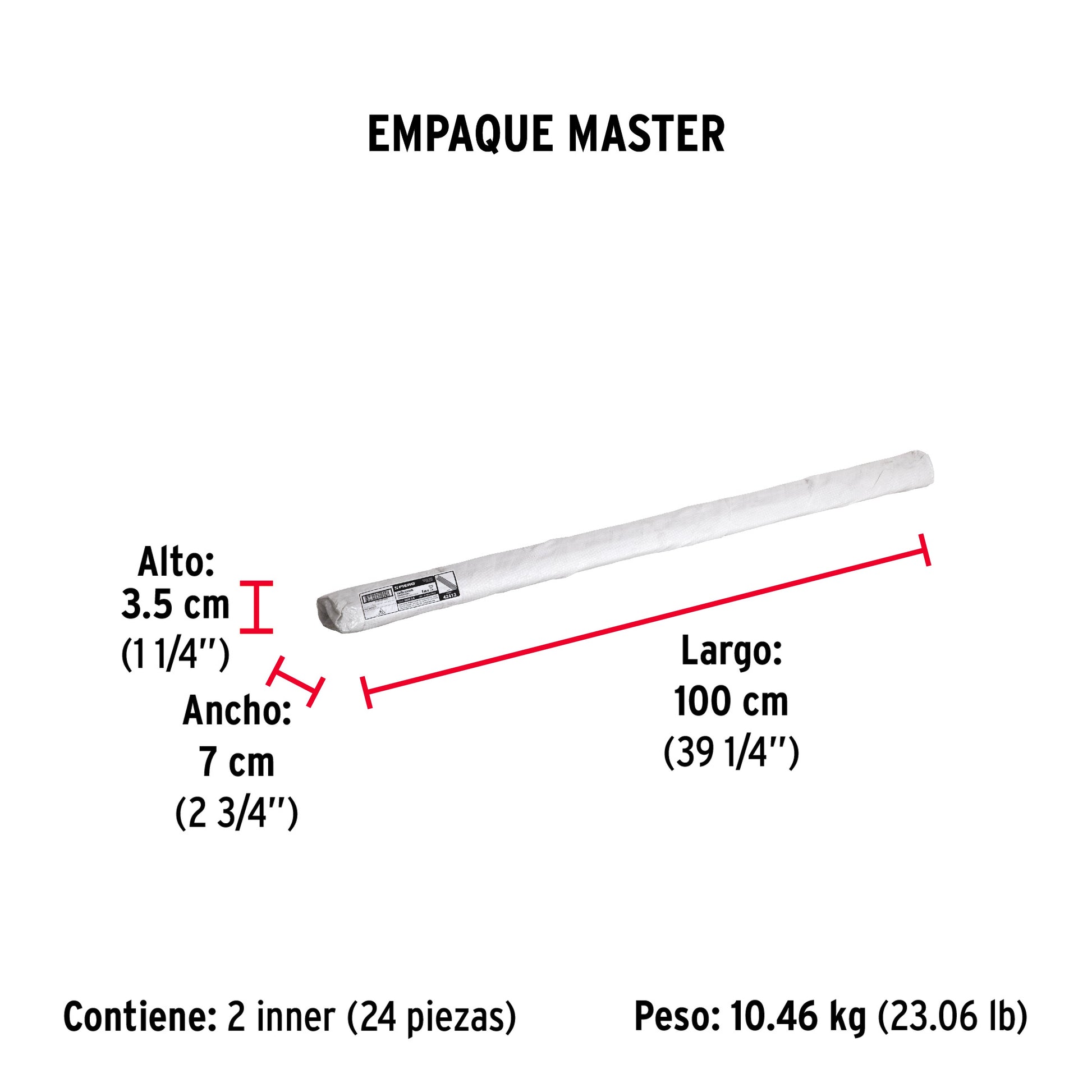 Varilla roscada de 1 m x 3/8", FIERO - Empaque