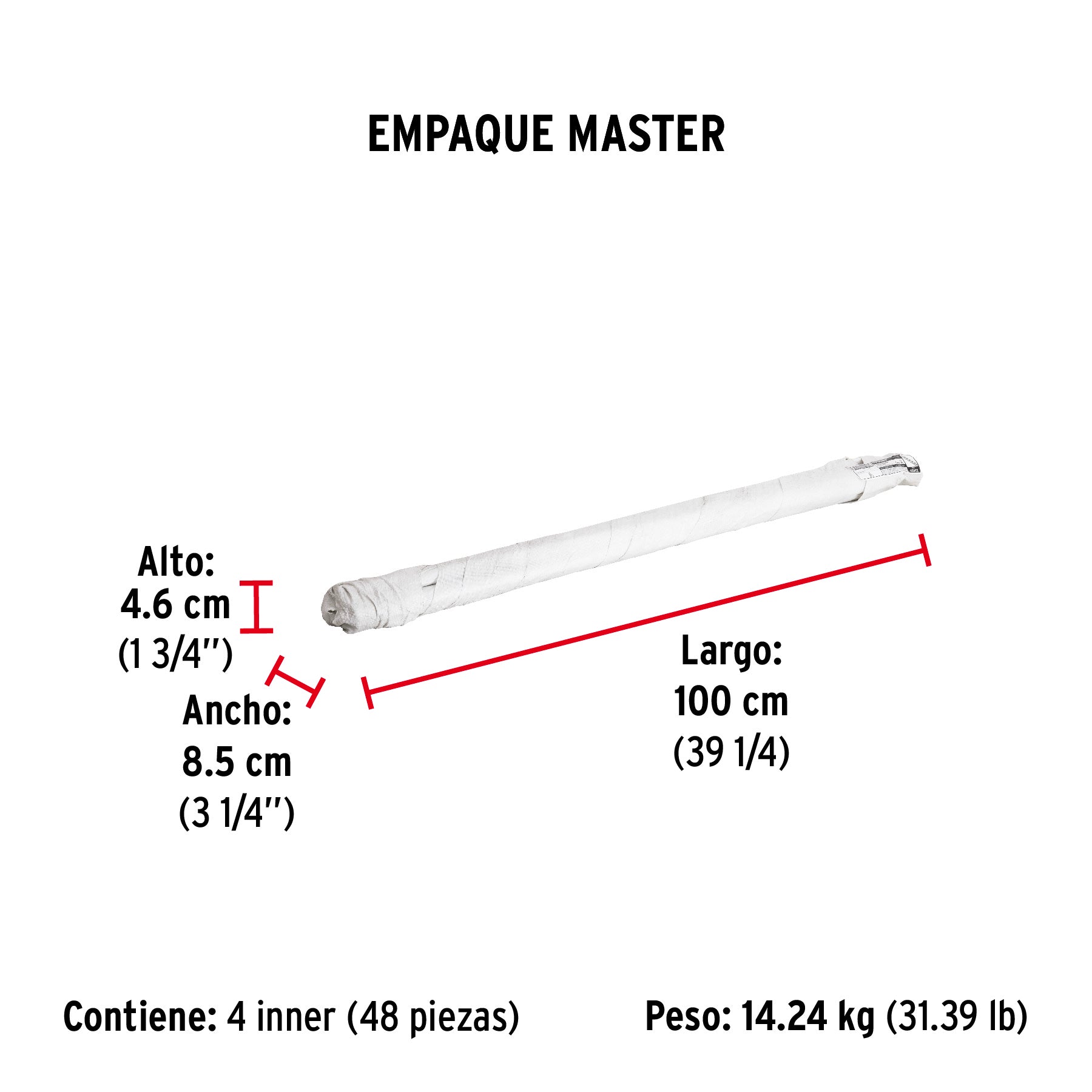 Varilla roscada de 1 m x 5/16", FIERO - Empaque