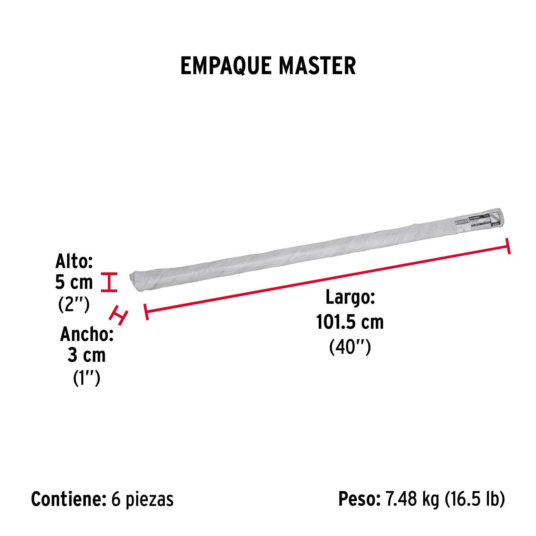 Varilla roscada de 1 m x 5/8", FIERO - Empaque