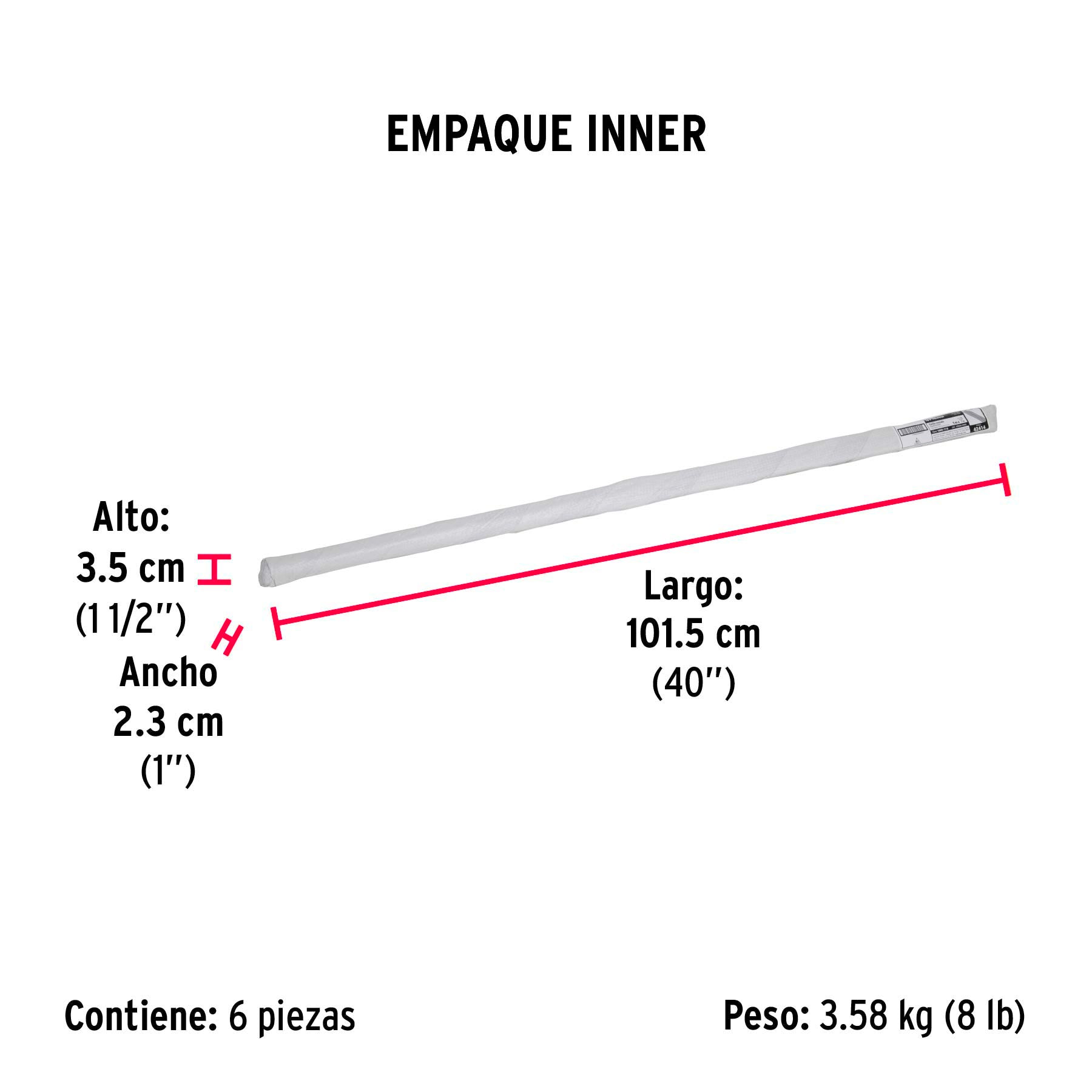 Varilla roscada de 1 m x 7/16", FIERO - Empaque