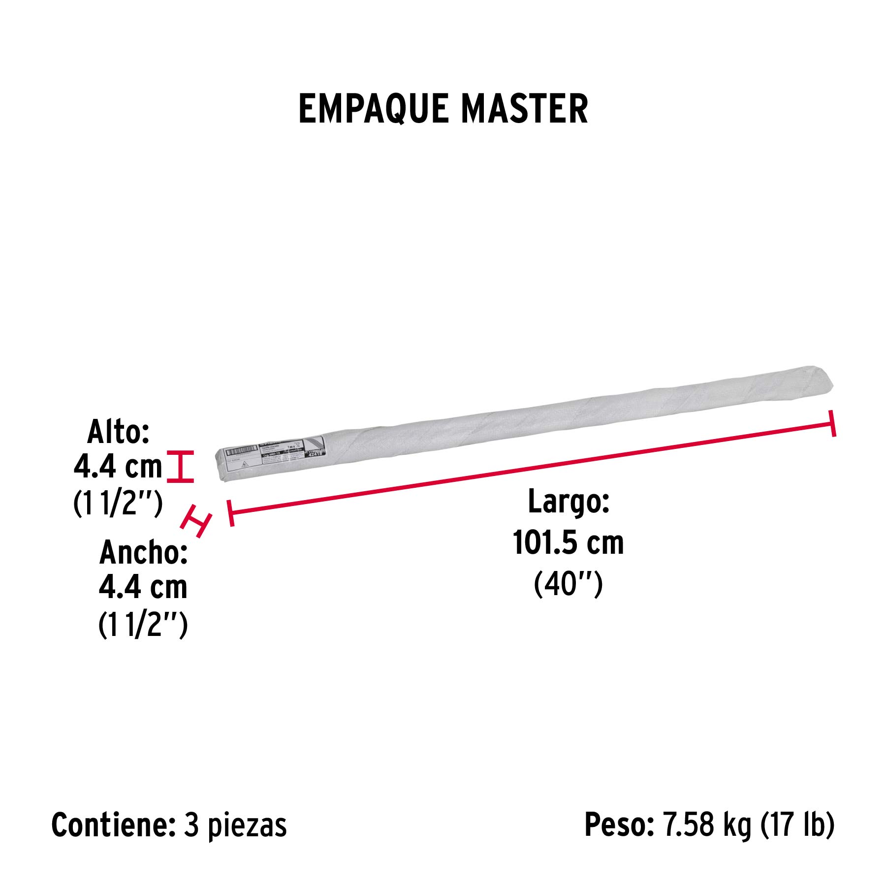 Varilla roscada de 1 m x 7/8", FIERO - Empaque