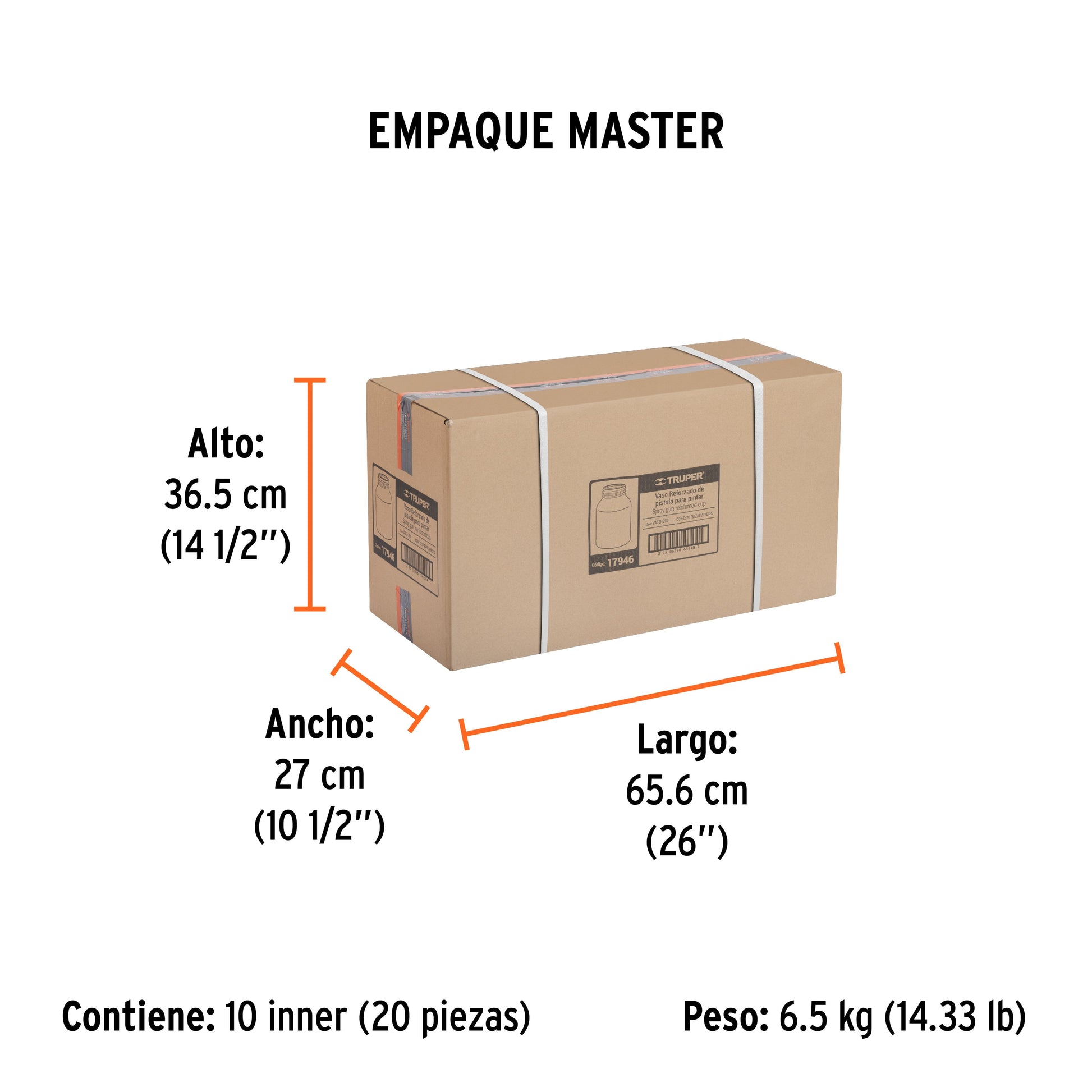 Vaso aluminio de repuesto para PIPI-200/210, TRUPER - Empaque
