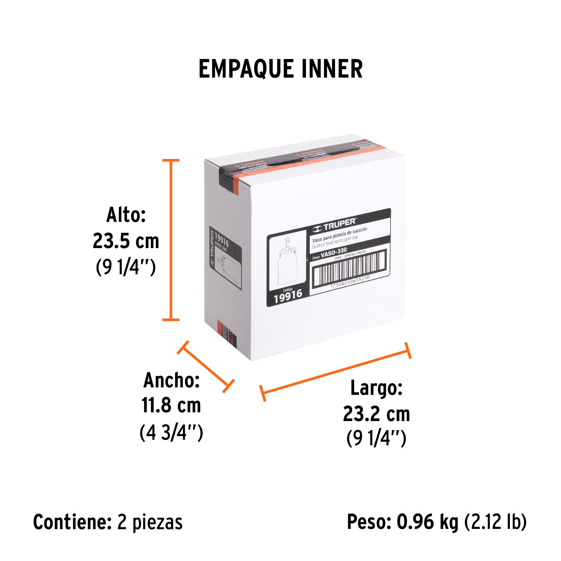 Vaso aluminio de repuesto para PIPI-330, TRUPER - Empaque
