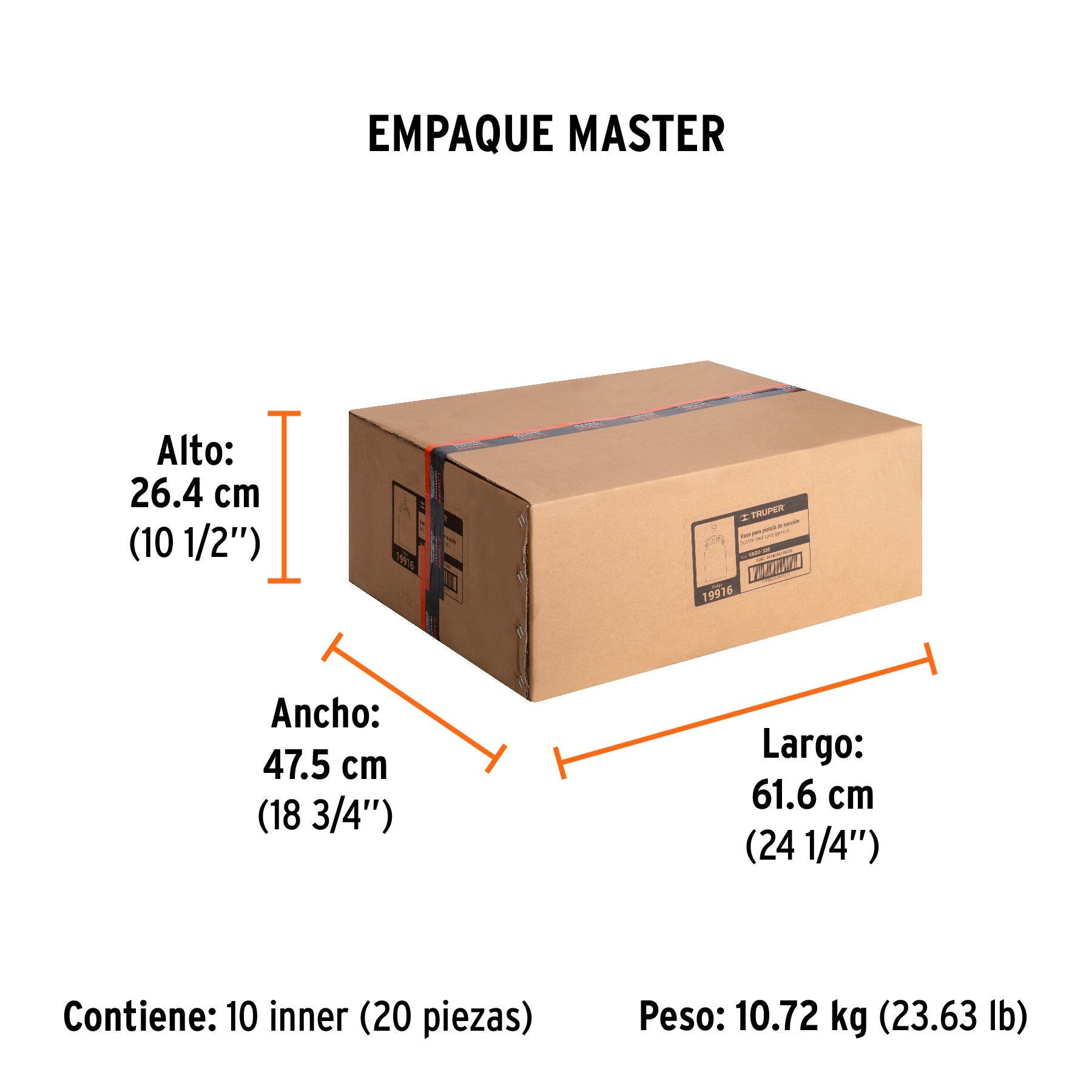 Vaso aluminio de repuesto para PIPI-330, TRUPER - Empaque