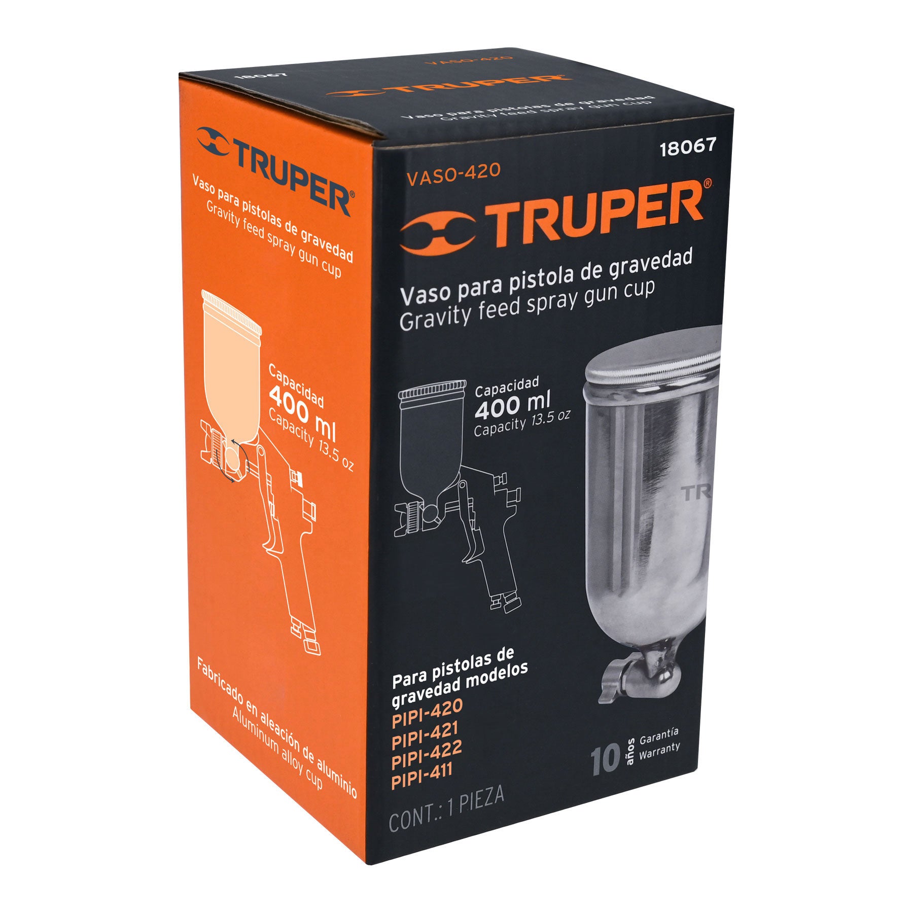 Vaso aluminio de repuesto para PIPI-411/420/421/422, TRUPER