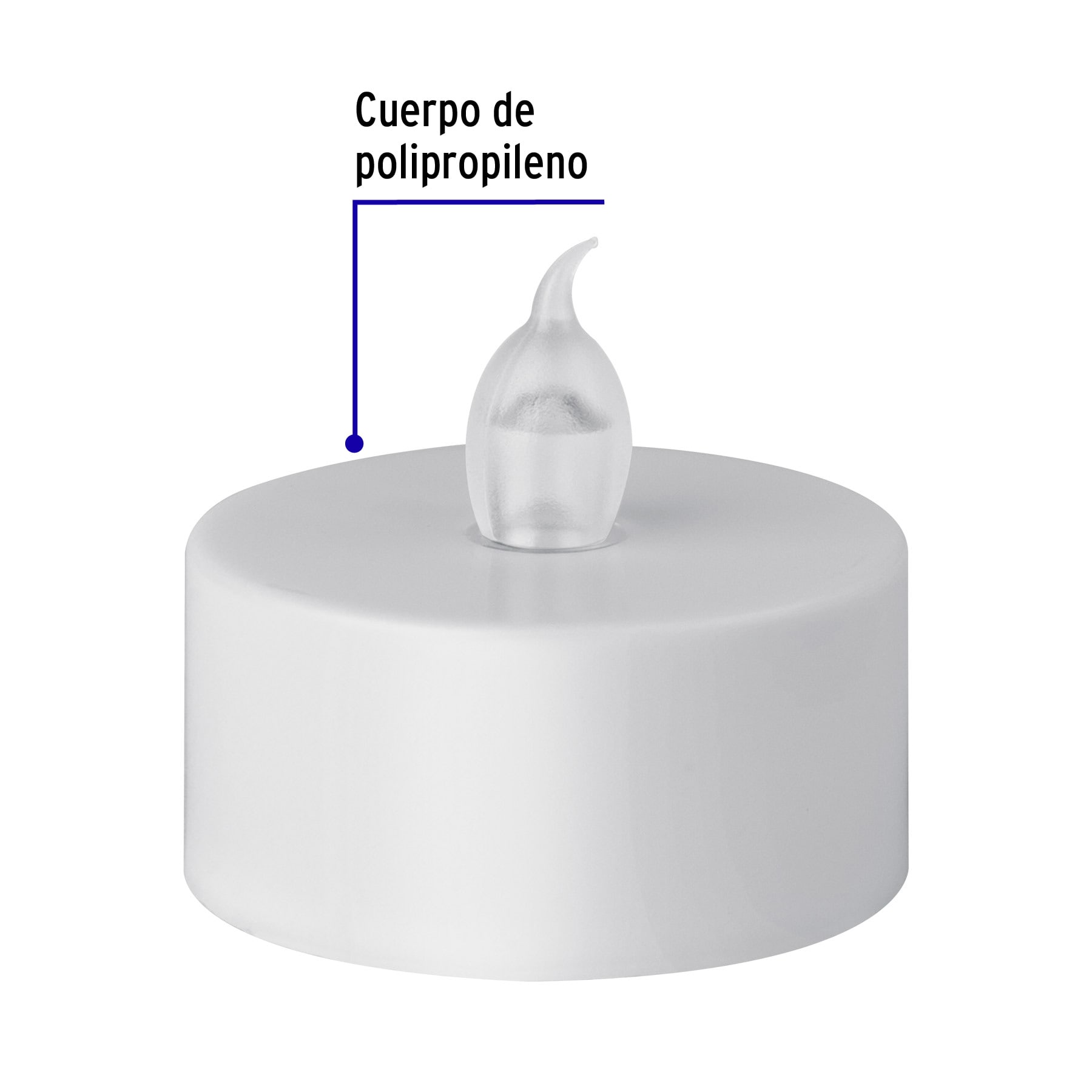 Caja con 6 mini velas de LED, VOLTECK