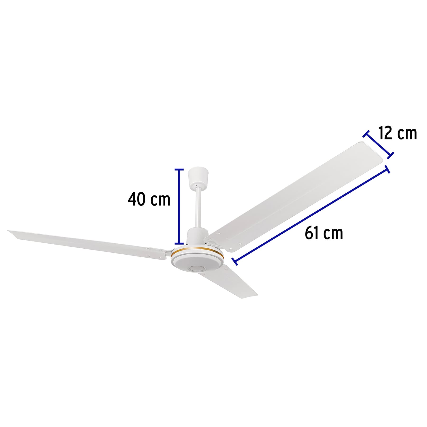 Ventilador de techo para interior, 56", blanco, VOLTECK