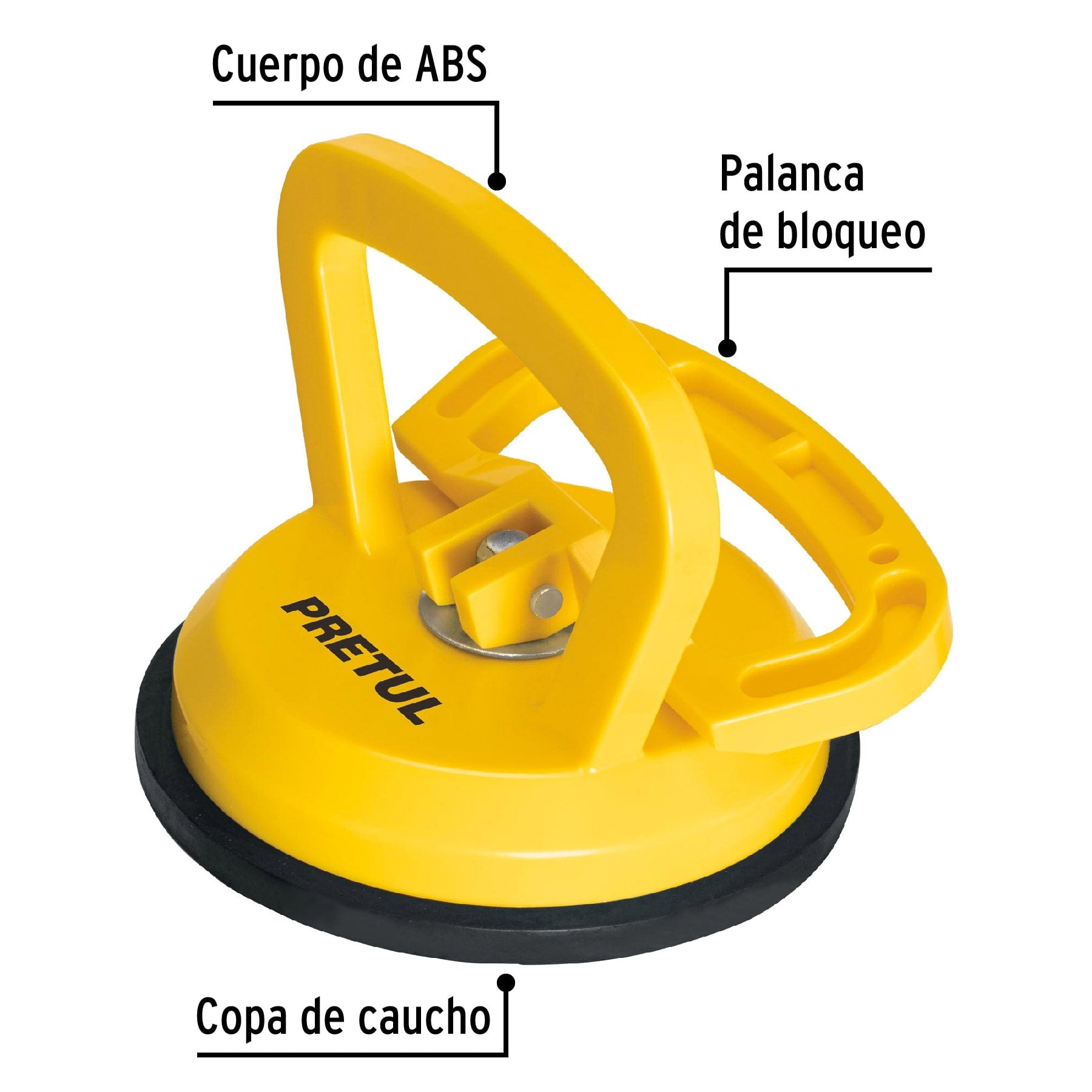 Ventosa de plástico para vidrio, 1 copa de succión, PRETUL