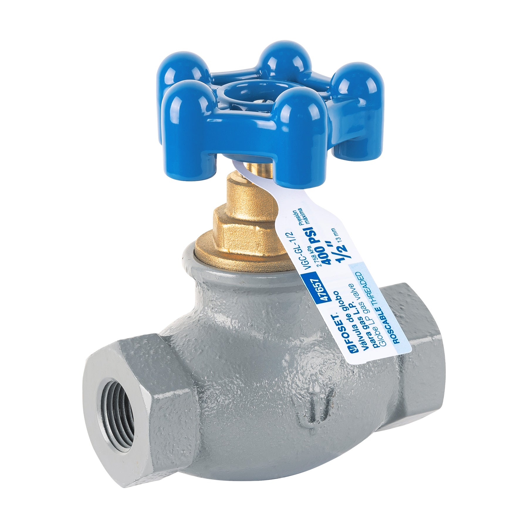 Válvula globo de hierro para gas LP,1/2", FOSET