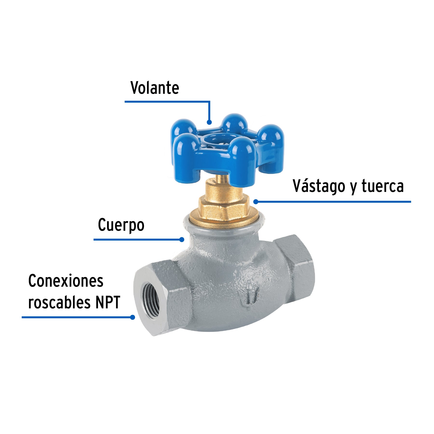 Válvula globo de hierro para gas LP,1/2", FOSET