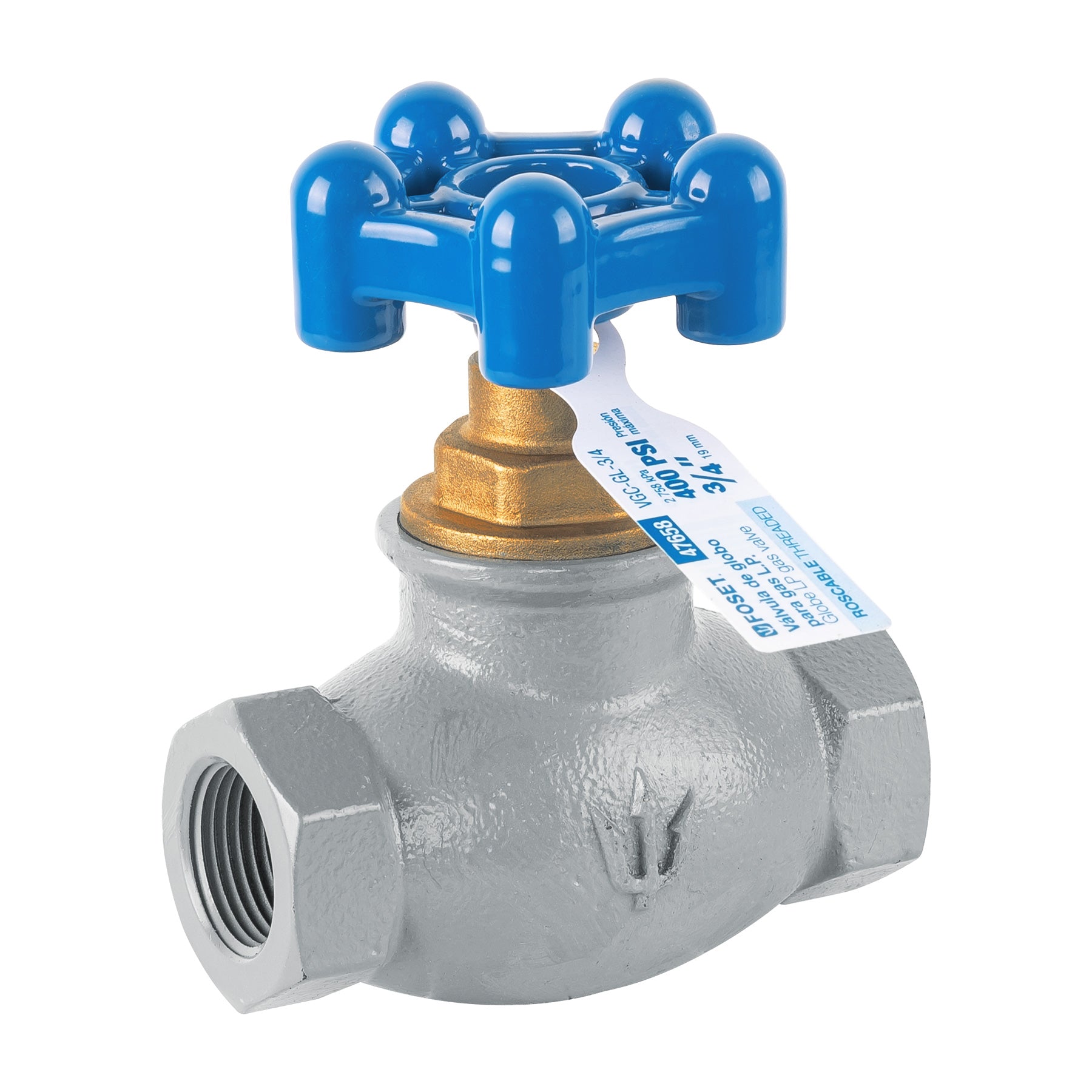 Válvula globo de hierro para gas LP,3/4", FOSET