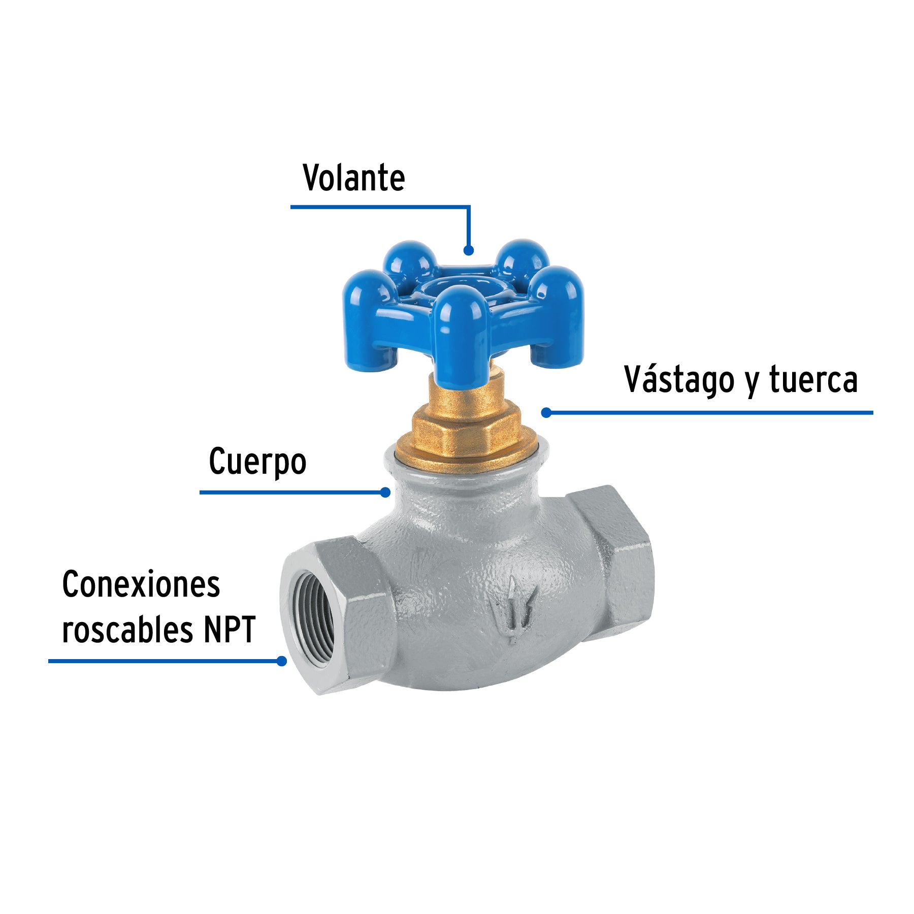 Válvula globo de hierro para gas LP,3/4", FOSET