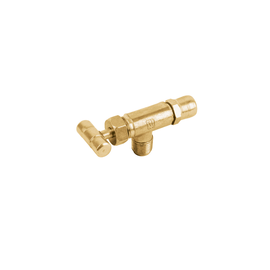 Válvula horizontal de latón 1/8" para gas LP, con maneral