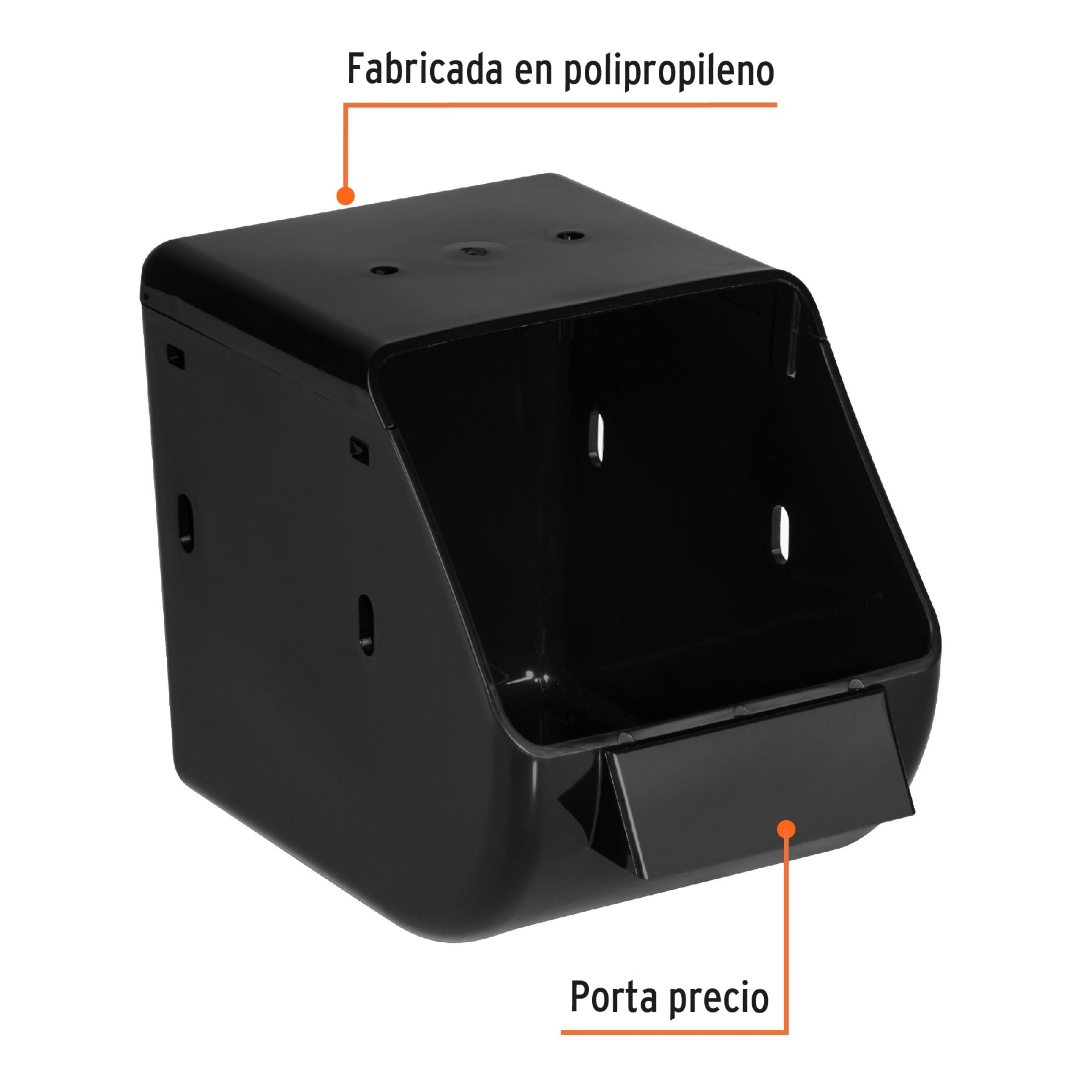 Gaveta plástica para organizar, negra, TRUPER