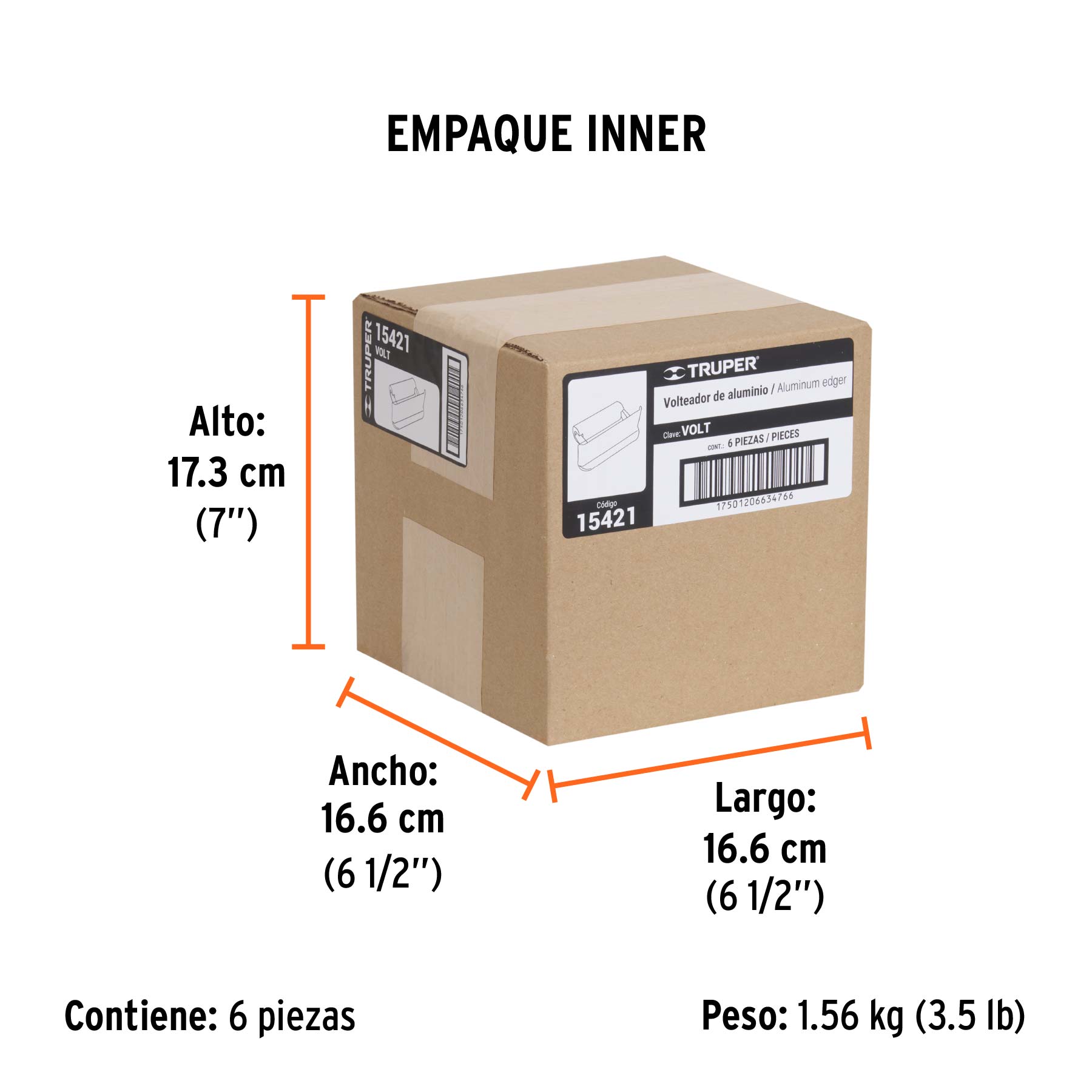 Volteador de aluminio, TRUPER - Empaque