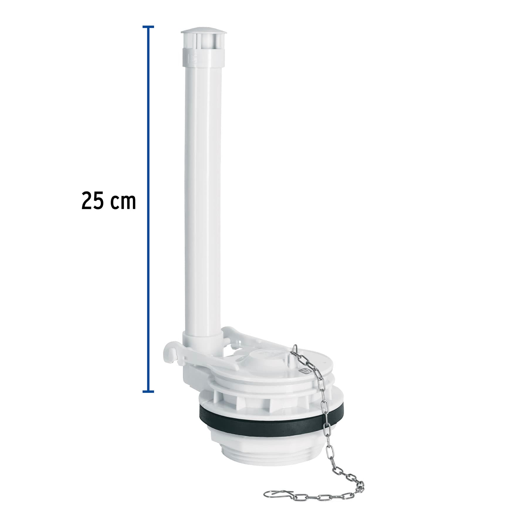 Válvula de descarga 3" para WC de 2 pzas, cadena inox, FOSET
