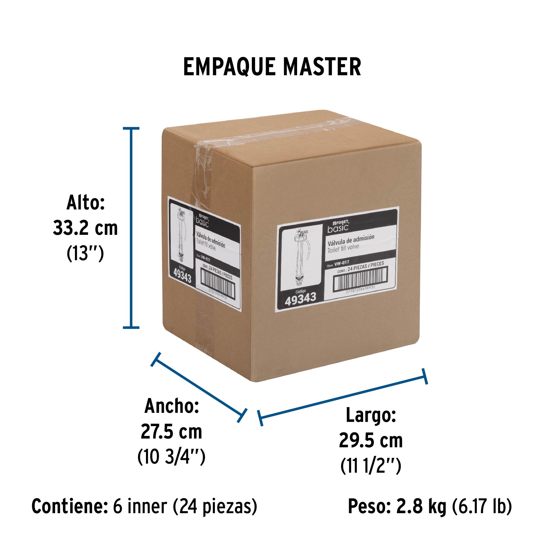 Válvula admisión tanque bajo sistema tradicional, BASIC - Empaque