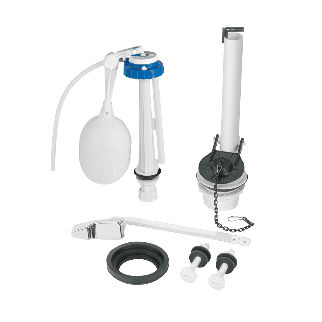 Juego accesorios para WC, 2" flotador trad, p/cromada, BASIC