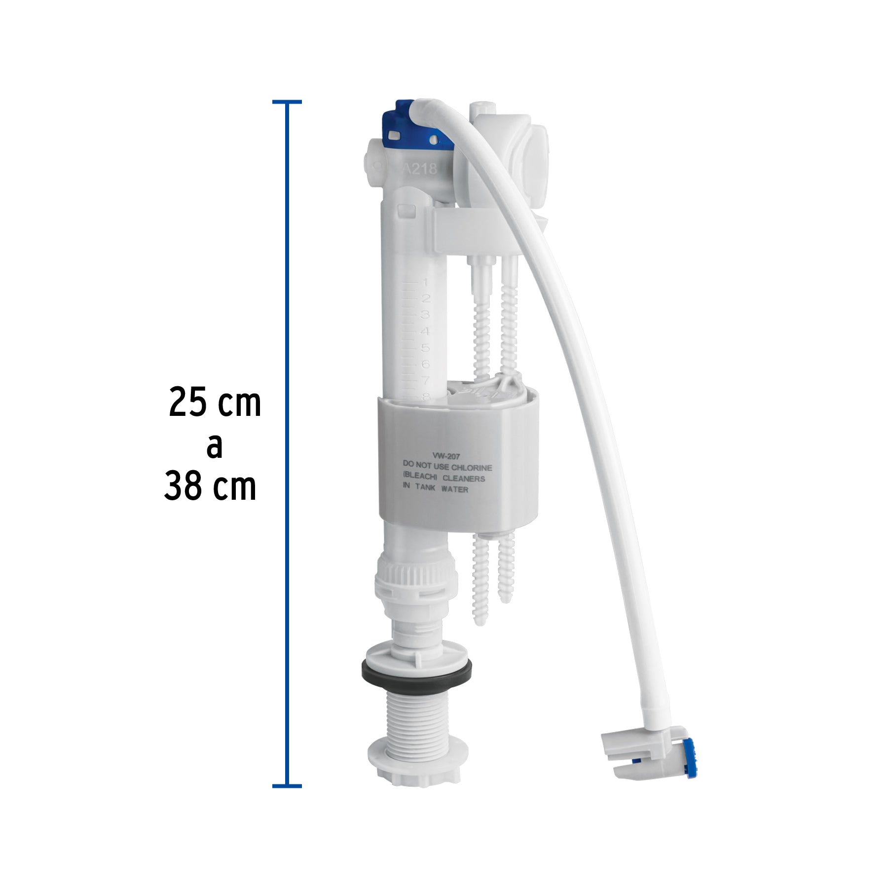 Válvula admisión tanque bajo, altura ajustable 24.5 a 37.5cm