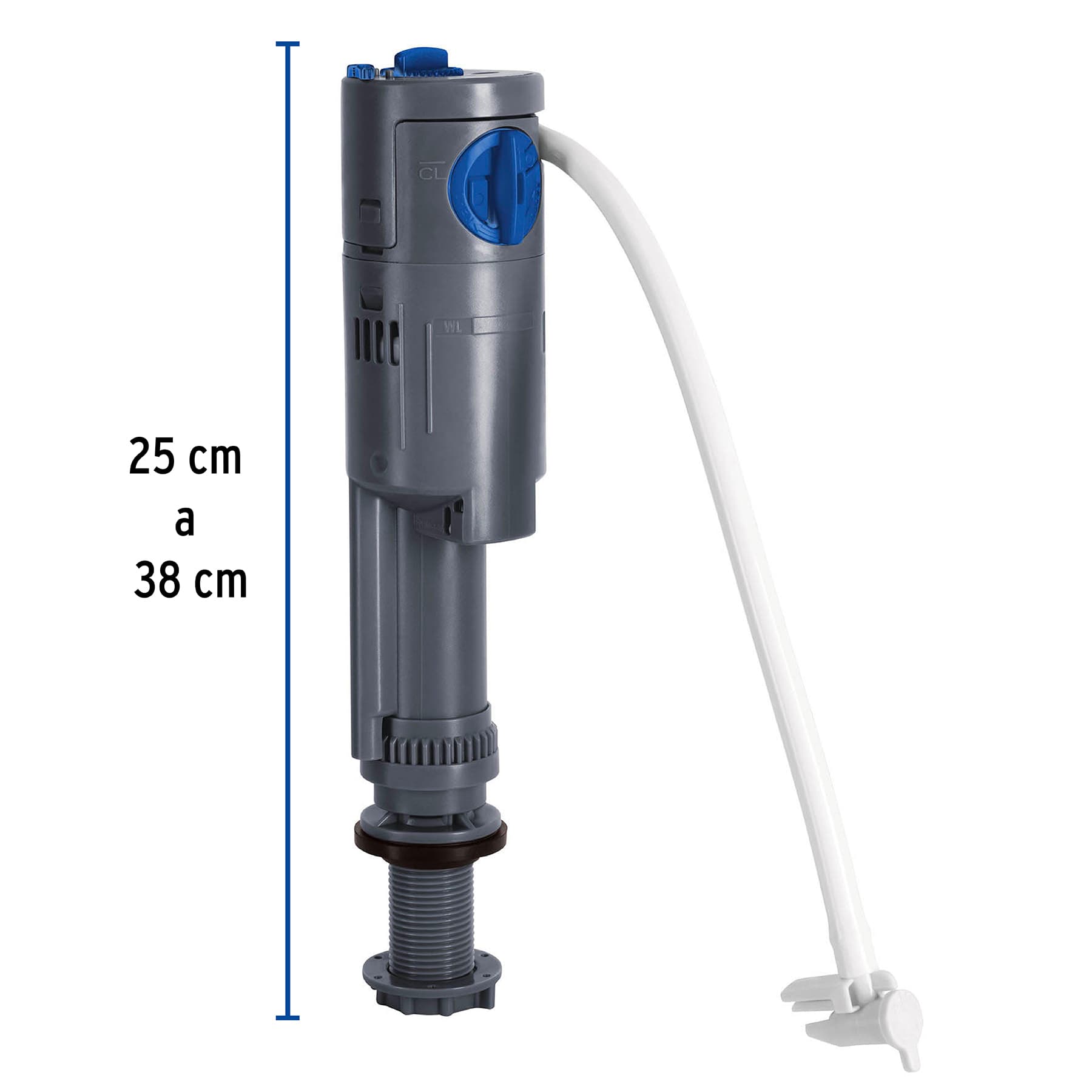 Válvula admisión tanque bajo, altura ajustable 25 a 38 cm
