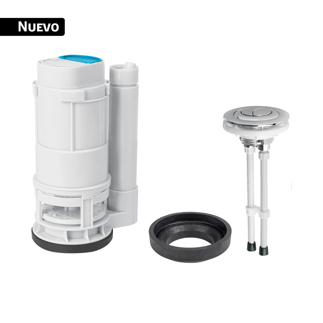 Válvula descarga dual 2" para WC de 2 piezas, con botón dual