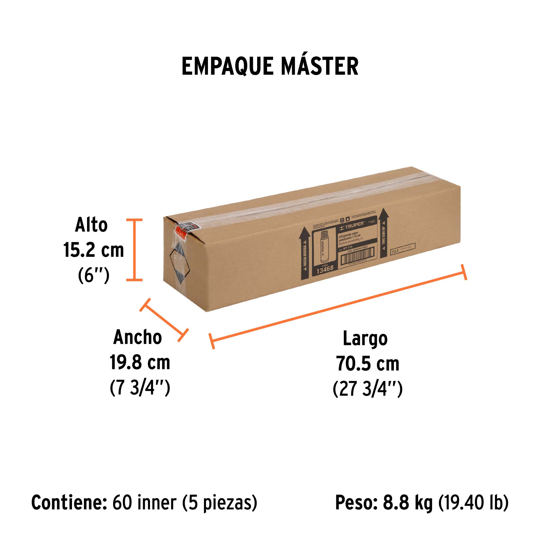 Lubricante multiusos en aerosol, 110ml (4oz), TRUPER - Empaque