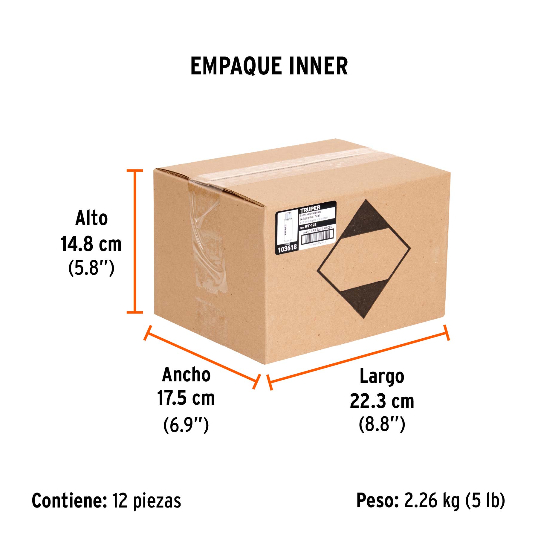 Lubricante multiusos en aerosol, 176ml (6oz), TRUPER - Empaque
