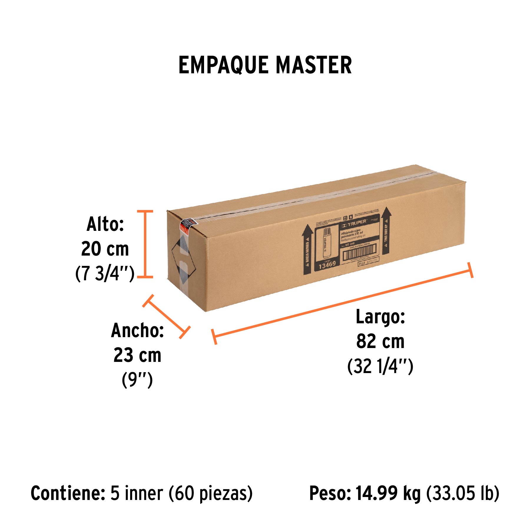 Lubricante multiusos en aerosol, 235ml (8oz), TRUPER - Empaque