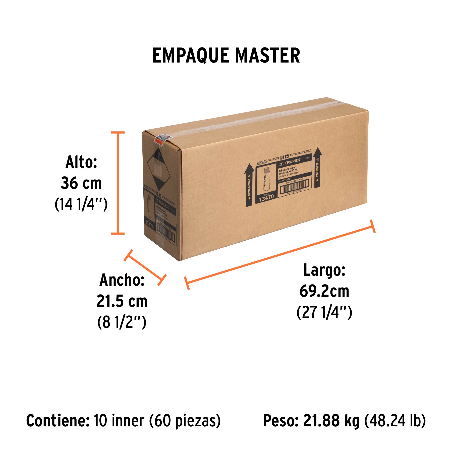 Lubricante multiusos en aerosol, 345ml (12oz), TRUPER - Empaque