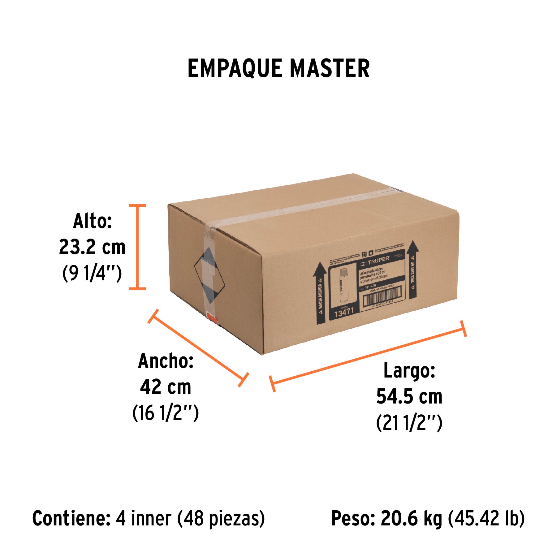 Lubricante multiusos en aerosol, 400ml (14oz), TRUPER - Empaque