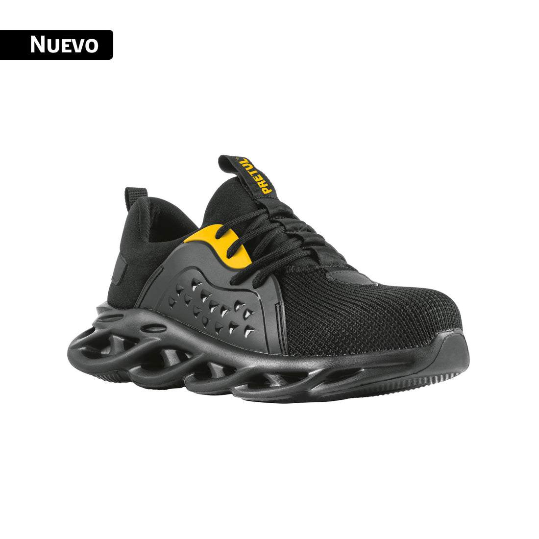 Tenis de seguridad #23, casquillo metálico, negros, PRETUL