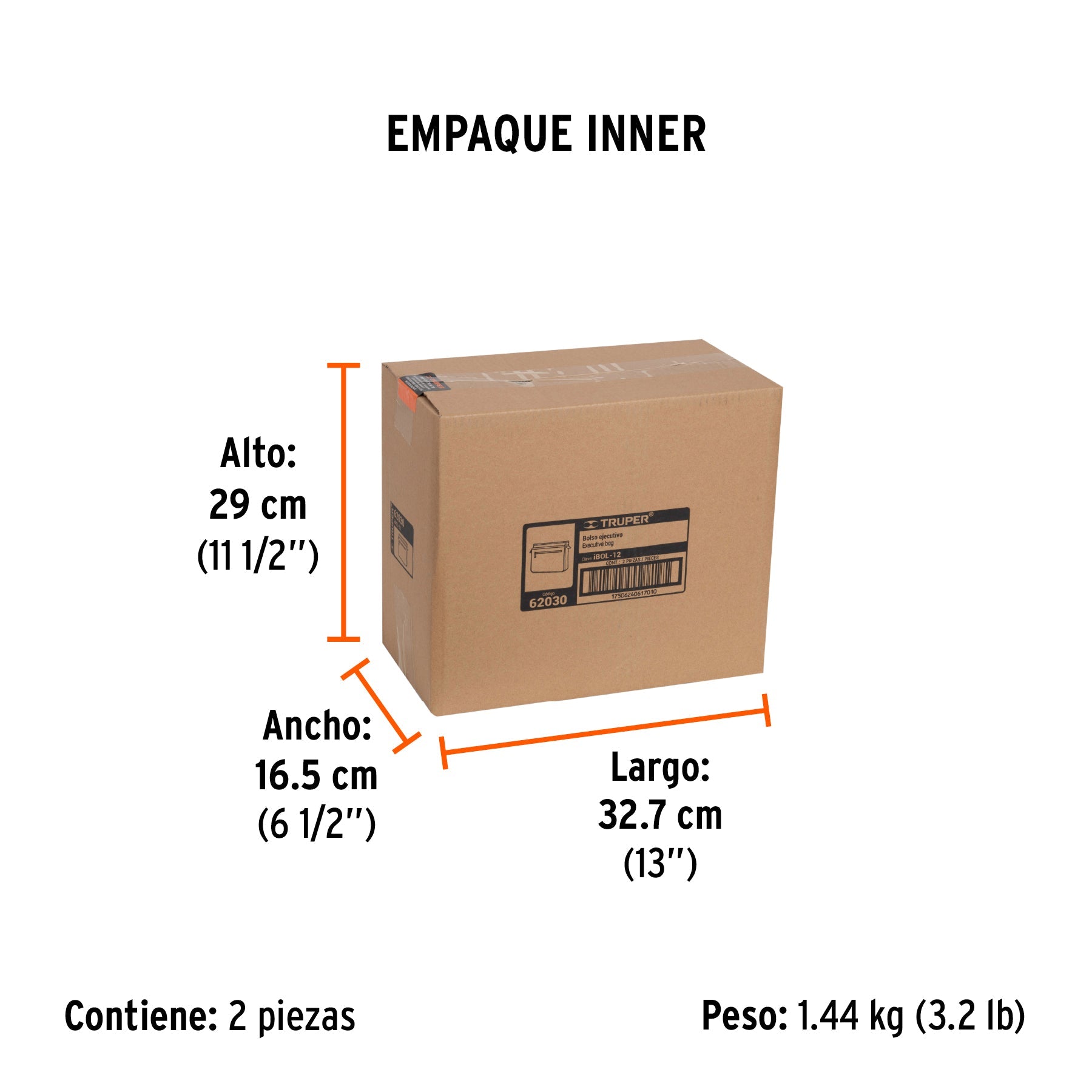 Bolso ejecutivo con 6 compartimentos, TRUPER - Empaque