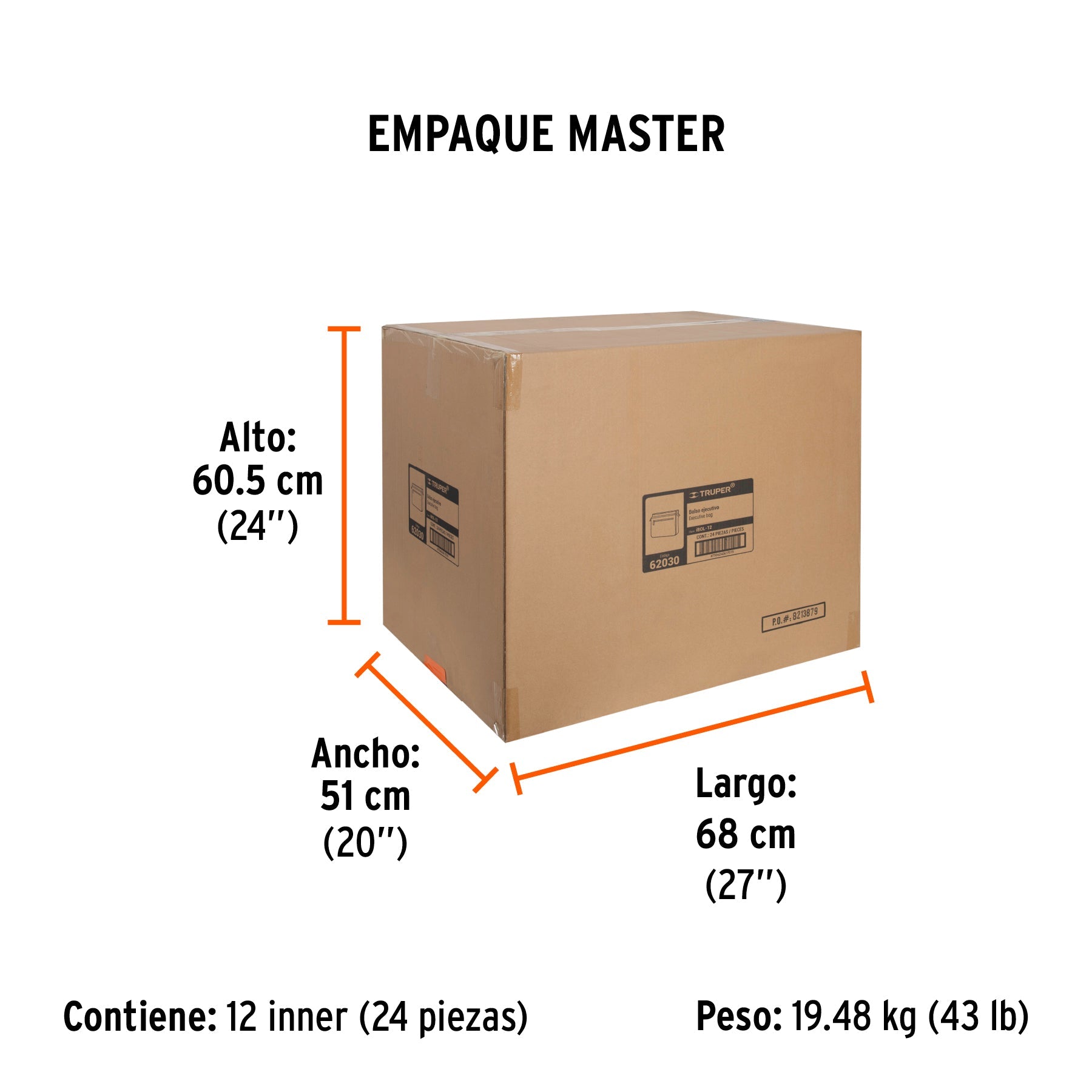 Bolso ejecutivo con 6 compartimentos, TRUPER - Empaque
